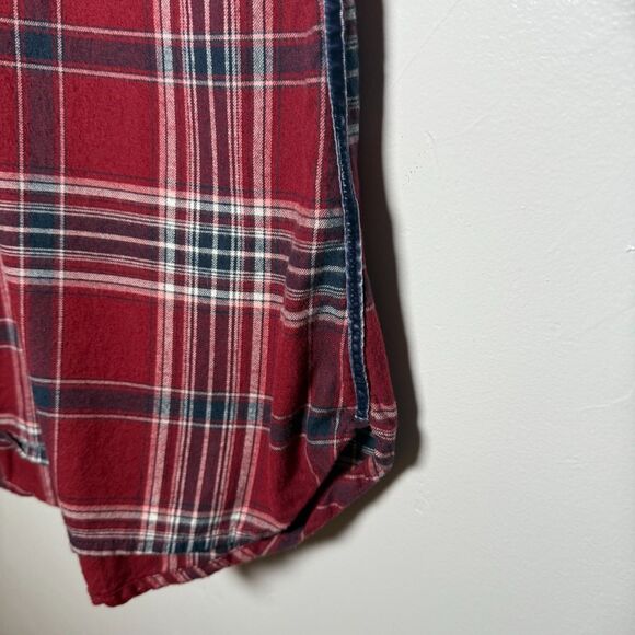 Kuhl Women's Red Maroon Plaid Shirt Popover Women's Size Medium Style# 8219 - Picture 5 of 16